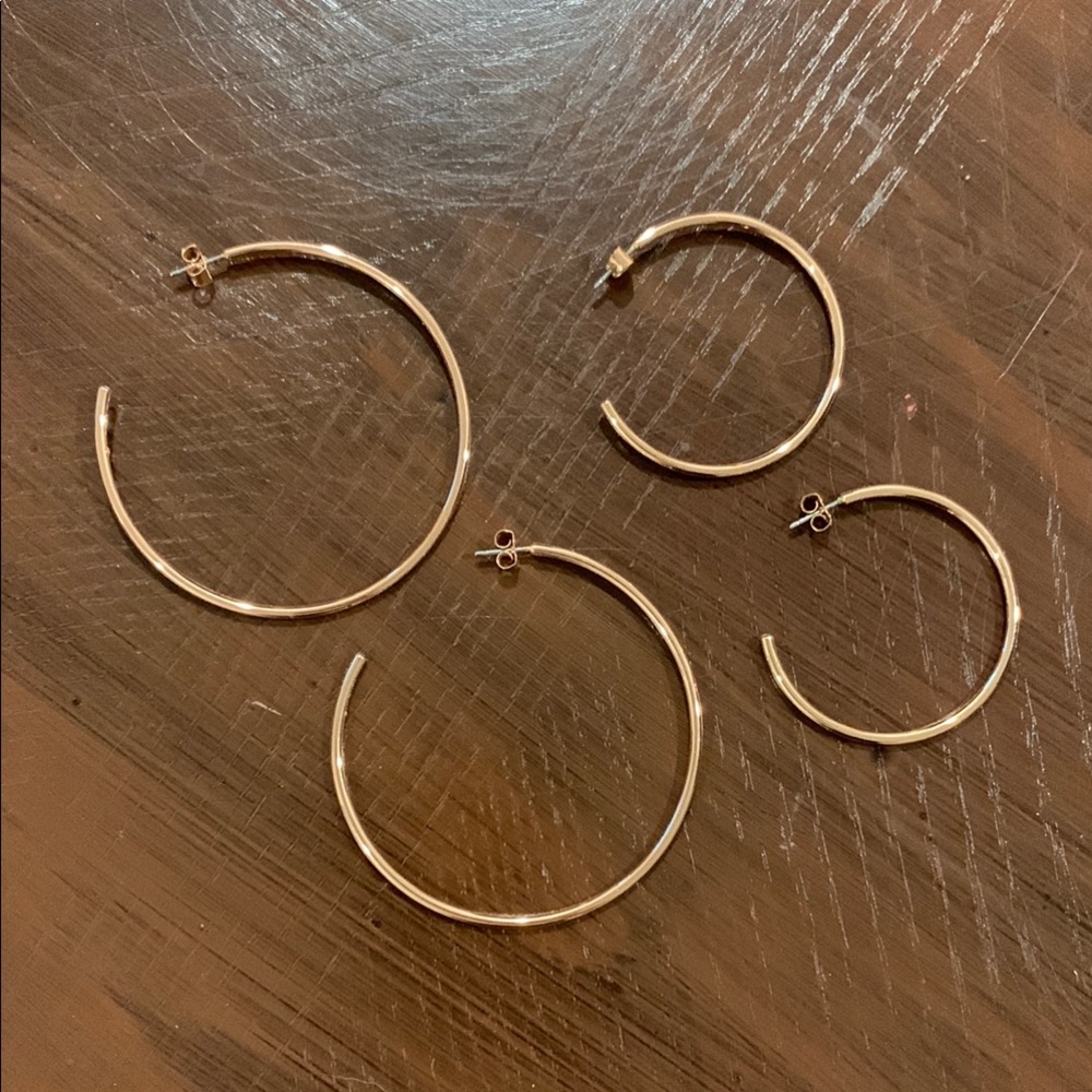 2 Sets of Rose Gold Earrings